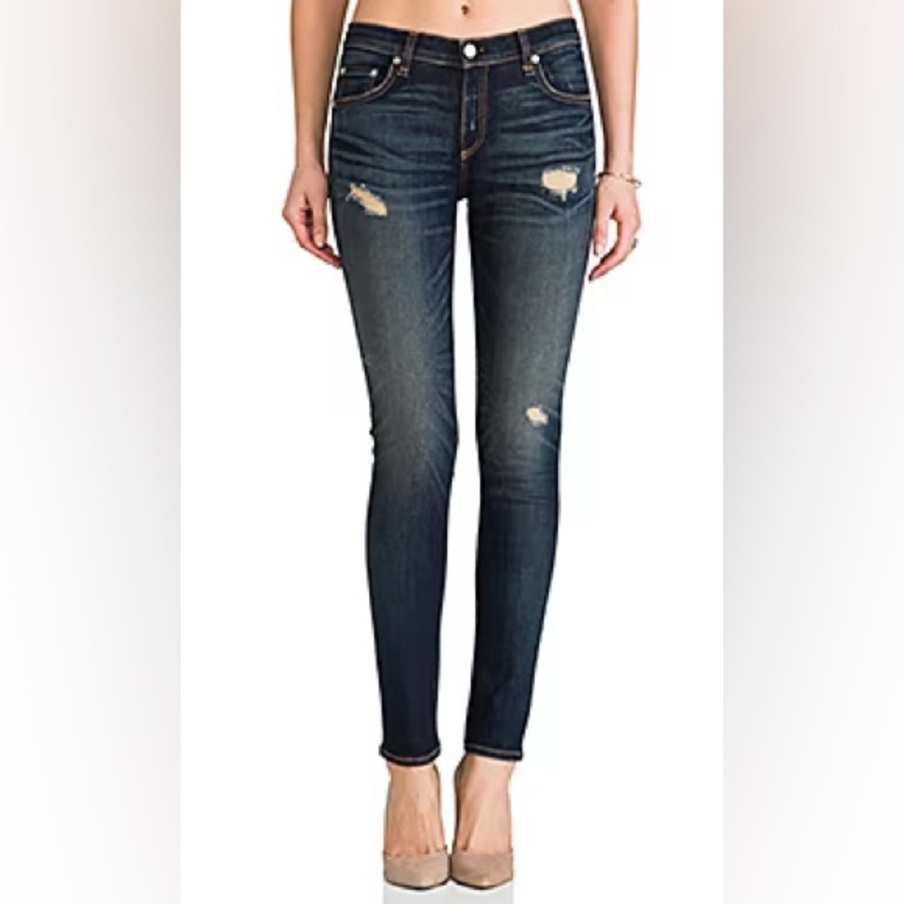 RARE 🦄 MINT! rag & bone JEAN The Distressed Skinny Jeans 32 Sheffield